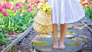 woman in garden spring