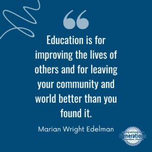Education is for improving the lives of others