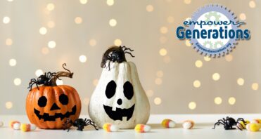 Halloween decor pumpkin gourd candy bokeh Empower Generations