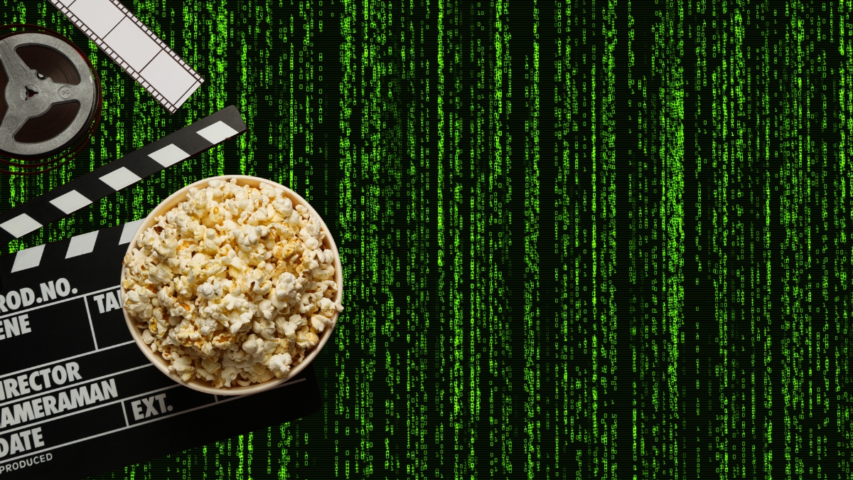 green data Matrix popcorn film