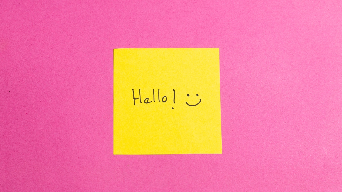 Hello sticky note